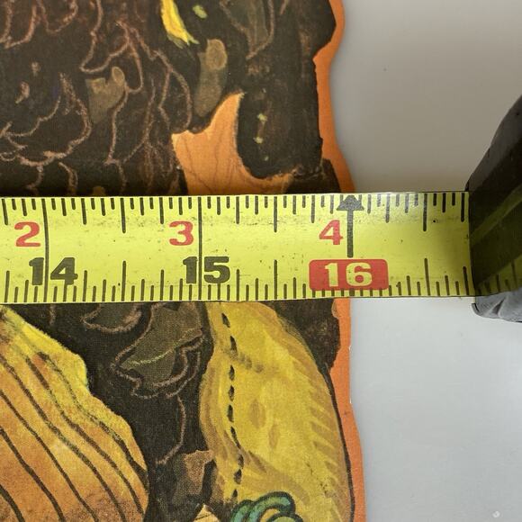 Vtg Halloween 4 Die Cuts Kirk Pumpkin Man, Skeleton, Witch, Cat On Grave 1980s - Picture 6 of 15